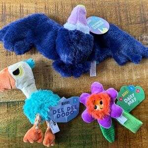 Barkbox Plush Toys lot daisy may - Pink, Blue, Yellow